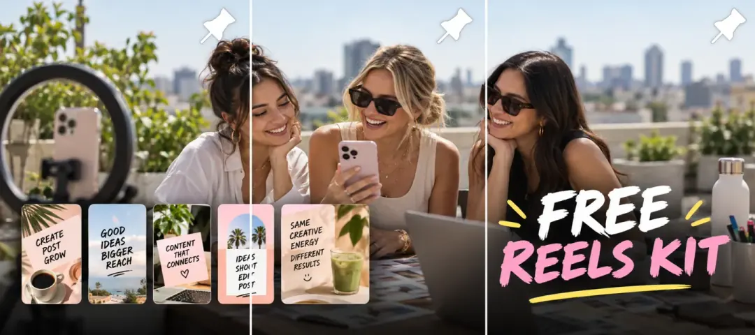 Three-tile Instagram profile banner sample with each tile in a 3:4 ratio.